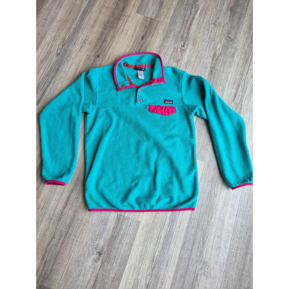 Patagonia Synchilla Snap-T Fleece Pullover Women's M Turquoise Pink 2019